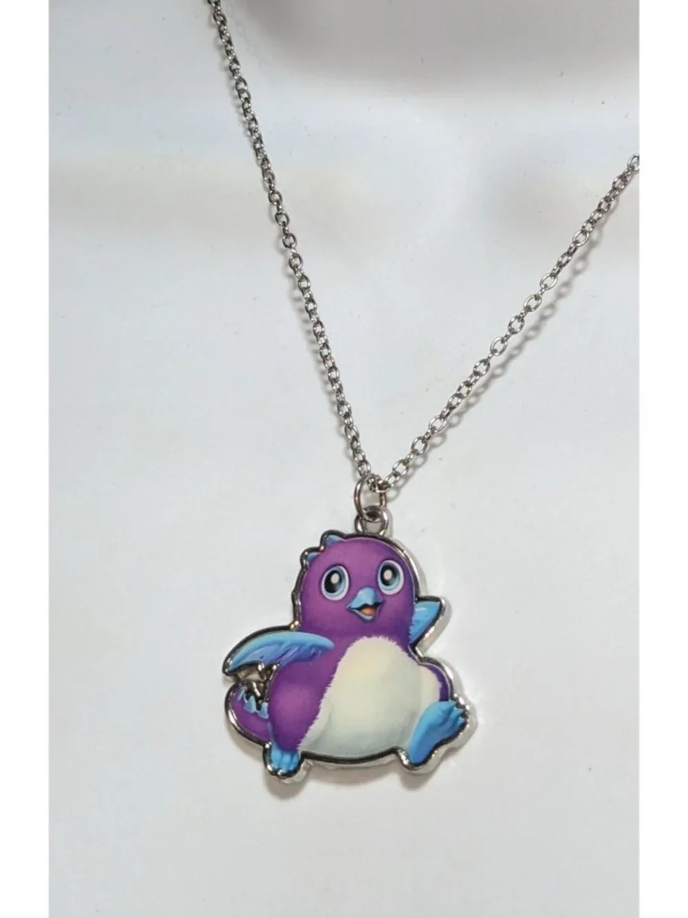 Kidcore Kawaii Y2K Hatchimals Purple Character Pendant Necklace